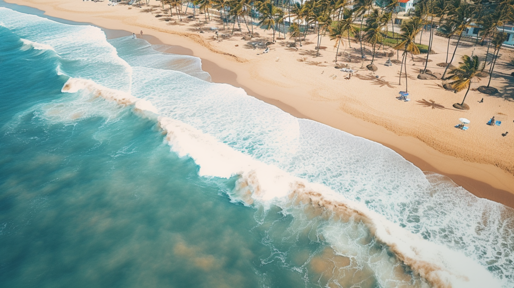 Photo drone de la plage de Negombo