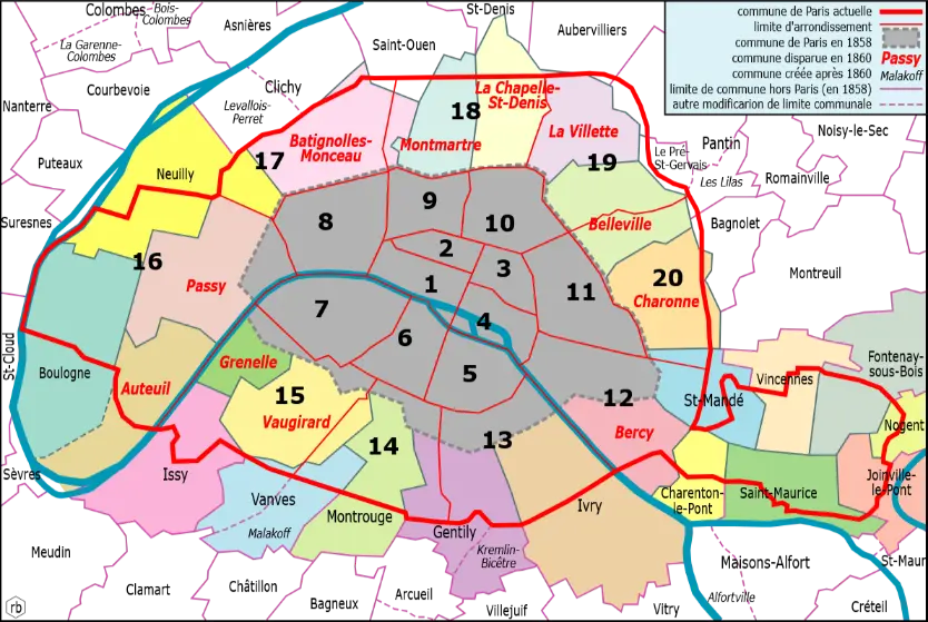 La liste complète de tous les quartiers du 13ème arrondissement de Paris